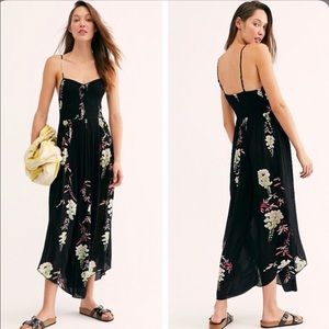 Free People Beau Smocked Floral Print Maxi